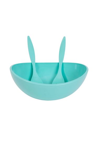 Turkuaz Renk Kaşıklı Salata Kasesi - Salad Bowl - Cosmedrome