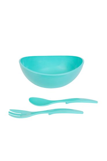 Turkuaz Renk Kaşıklı Salata Kasesi - Salad Bowl - Cosmedrome