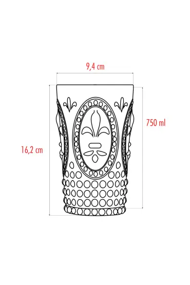 Akrilik Mavi Tekli Uzun Bardak & Su Meşrubat Bardağı 750 ml ( Büyük Boy & Cam Değildir ) - Glasses - Cosmedrome