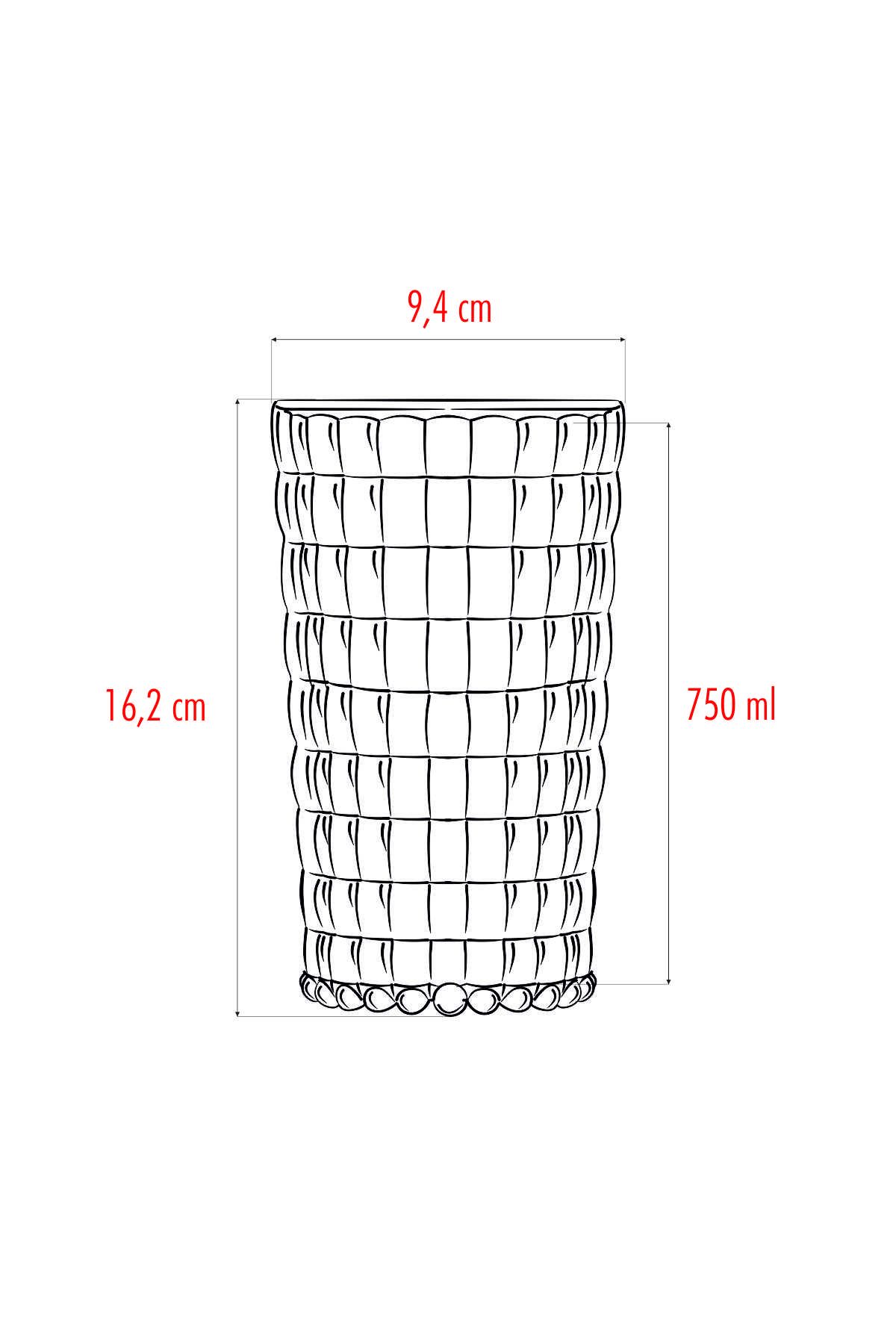 Akrilik Füme Tekli Uzun Bardak & Su Meşrubat Bardağı 750 ml ( Büyük Boy & Cam Değildir ) - Glasses - Cosmedrome