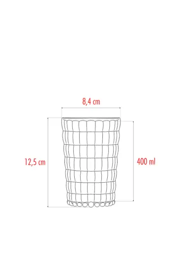 Akrilik Beyaz 6'lı Kısa Bardak & Su Meşrubat Kahve Yanı Bardağı 400 ml ( Cam Değildir ) - Glasses - Cosmedrome