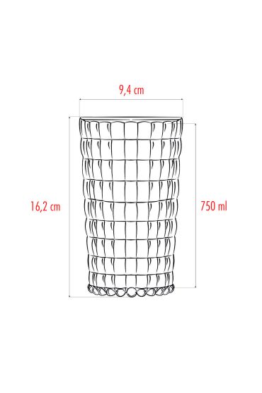 Akrilik Mürdüm Tekli Uzun Bardak & Su Meşrubat Bardağı 750 ml ( Büyük Boy & Cam Değildir ) - Bardaklar - Cosmedrome
