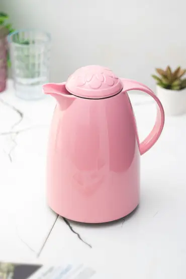 1 LT Isı Yalıtımlı Çay Ve Soğuk Su Termosu Soft Pembe (12 Saat Sıcak Tutar& İçi Camdır) - 1 LT Thermos - Cosmedrome