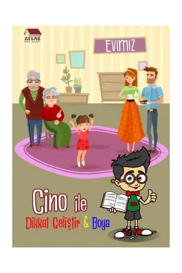 Cino ile Dikkat Geliştir & Boya - Evimiz - Çocuk Kitapları - Cosmedrome
