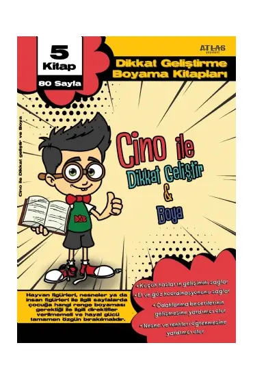 Cino ile Dikkat Geliştir & Boya - 5&39li Set - Çocuk Kitapları - Cosmedrome