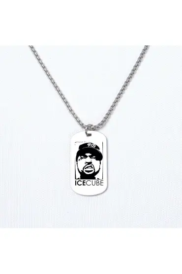 Ice Cube Asker Kolye, Kişiye Özel Çelik Asker Kolye - Niestandardowe naszyjniki - Cosmedrome