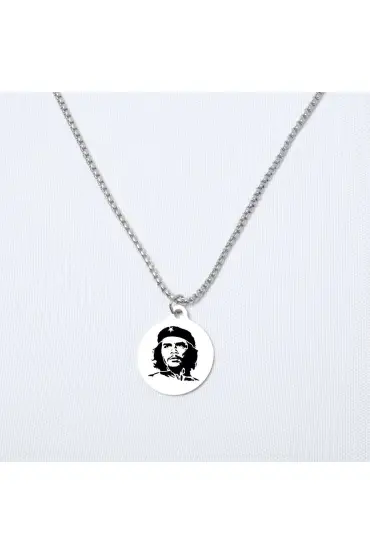 Che Guevara Yuvarlak Çelik Kolye - Niestandardowe naszyjniki - Cosmedrome