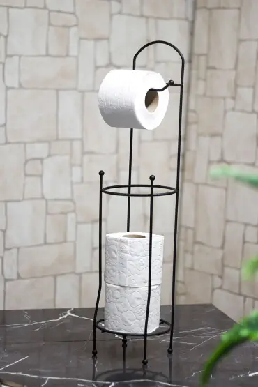 Ferforje Wc Tuvalet Kağıtlık Siyah - Banyo Aksesuarları - Cosmedrome
