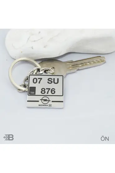 Kişiye Özel Opel Mokka X Kare Plaka Anahtarlık