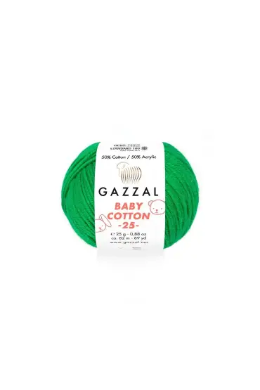 Gazzal Baby Cotton 25 El Örgü İpi Yeşil 3456