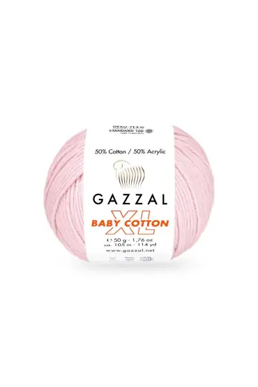 Gazzal Baby Cotton XL El Örgü İpi Açık Pembe 3411