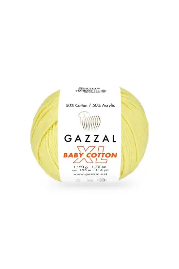 Gazzal Baby Cotton XL El Örgü İpi Sarı 3413