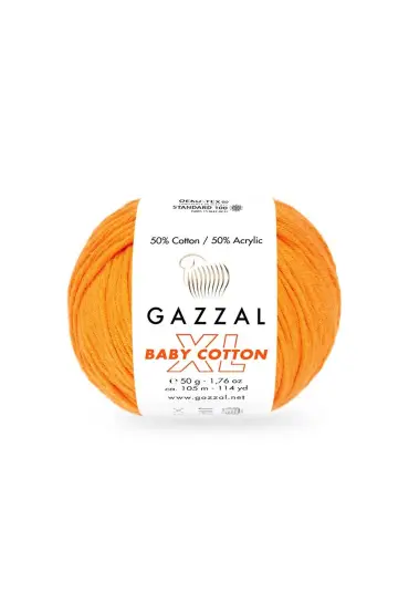Gazzal Baby Cotton XL El Örgü İpi Açık Turuncu 3416
