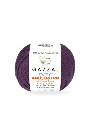 Gazzal Baby Cotton XL El Örgü İpi Mor 3441