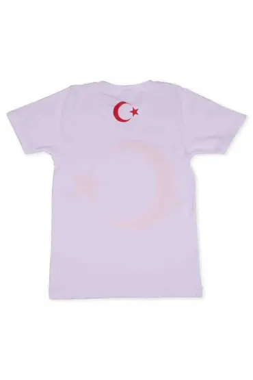 Bayrak Baskılı Çocuk T-Shirt | Beyaz