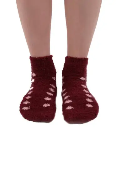 Sahab Kadın Peluşlu Patik Çorap 48500 | Bordo