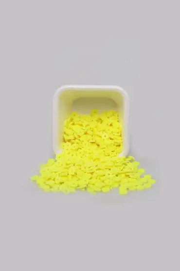 Çiçek Hamur Fimo Boncuk 4 mm | Neon Sarı