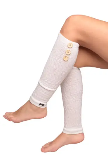 Kadın Düğmeli Tozluk Çorap | Beyaz