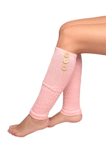 Kadın Düğmeli Tozluk Çorap | Pembe