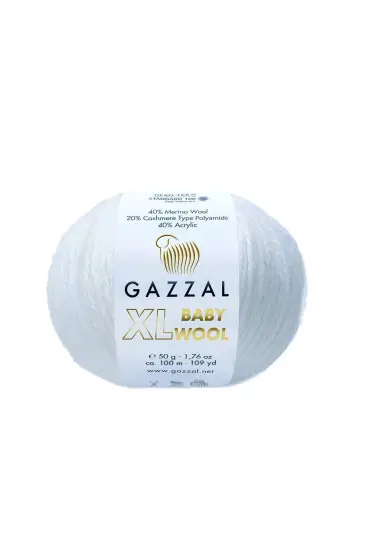 Gazzal Baby Wool XL El Örgü İpi | Parlak Beyaz 801