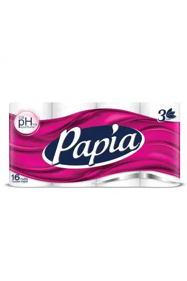 Papia Tuvalet Kağıdı 3 Katlı 16 Lı   x  3 Adet