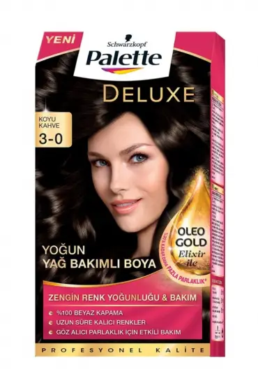 Palette Deluxe Saç Boyası 3.0 Koyu Kahve  x  3 Adet