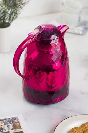 1 Lt Isı Yalıtımlı Çay ve Soğuk Su Termosu Pembe (12 Saat Sıcak Tutar& İçi Camdır)