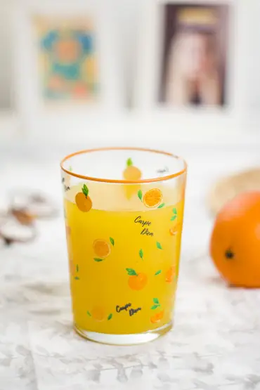 Portakal Desenli Su Meşrubat Bardağı 400 ML 