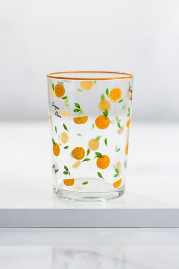 Portakal Desenli Su Meşrubat Bardağı 400 ML 