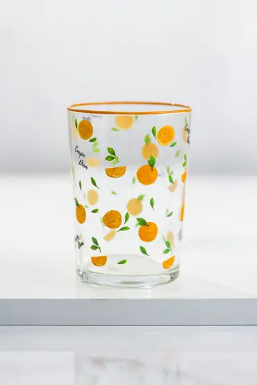 Portakal Desenli Su Meşrubat Bardağı 400 ML 