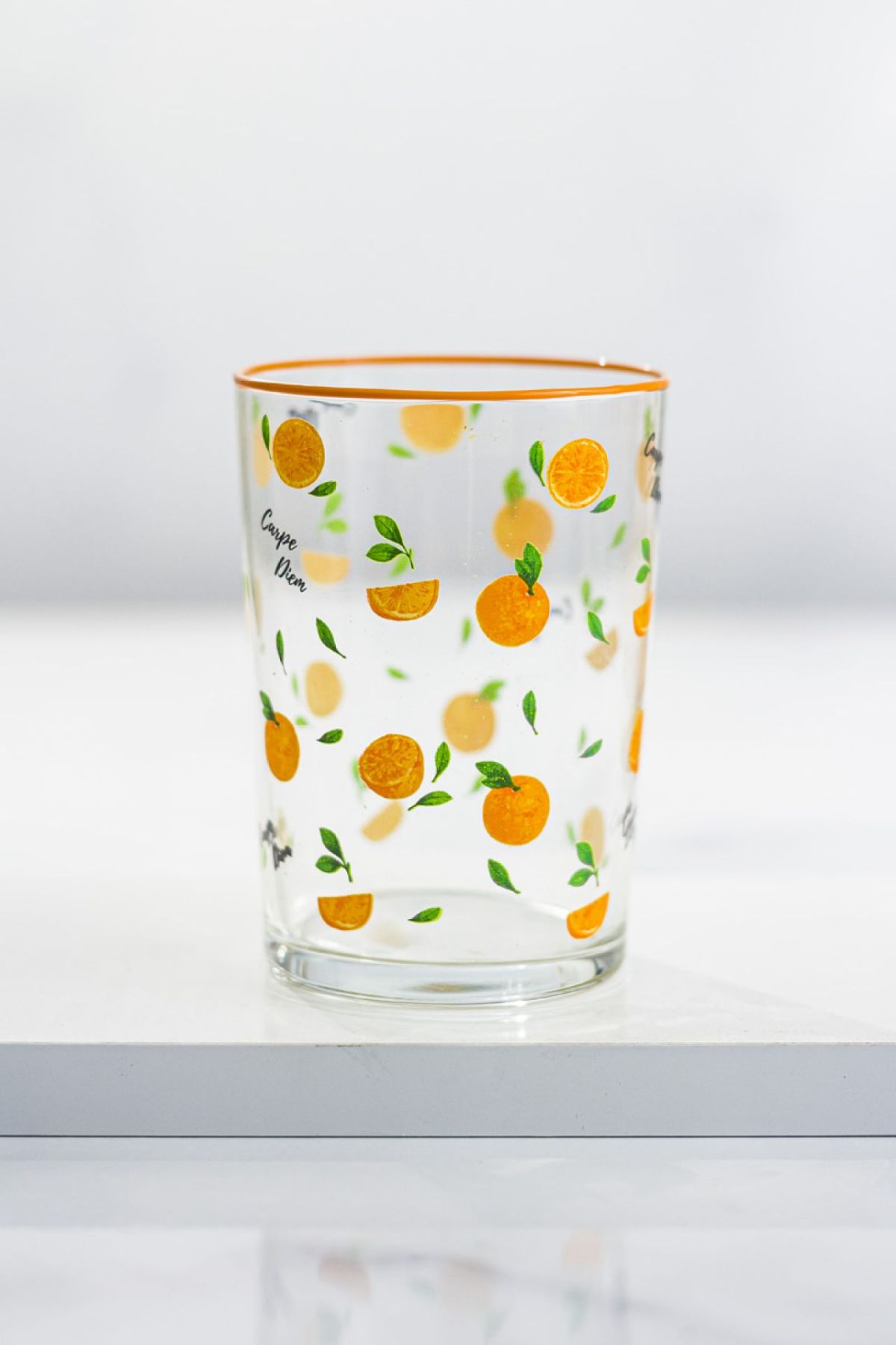 Portakal Desenli Su Meşrubat Bardağı 400 ML 