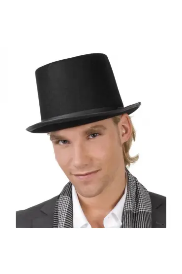 İkinci Kalite Yetişkinler İçin Siyah Renk Ringmaster Sihirbaz Şapkası Fötr Şapka 12 cm