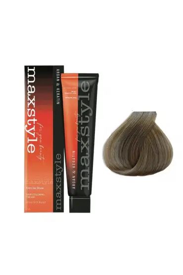 Maxstyle Argan Keratin Saç Boyası 8.1 Açık Küllü Kumral + Sıvı oksidan
