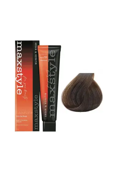 Maxstyle Argan Keratin Saç Boyası 6.3 Koyu Kumral Dore + Sıvı oksidan