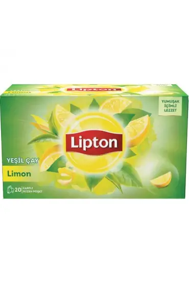 Lipton Bitki Çayı Bardak Yeşil+Limon 20 Li  x  12 Adet