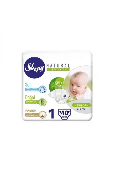 Sleepy Bebek Bezi No:1 2-5 Kg 40 lı x 5 Adet