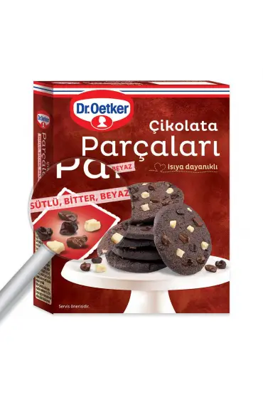 Dr. Oetker Çikolata Parçaları Beyaz-Süt-Bitter 70gr x 12 Adet