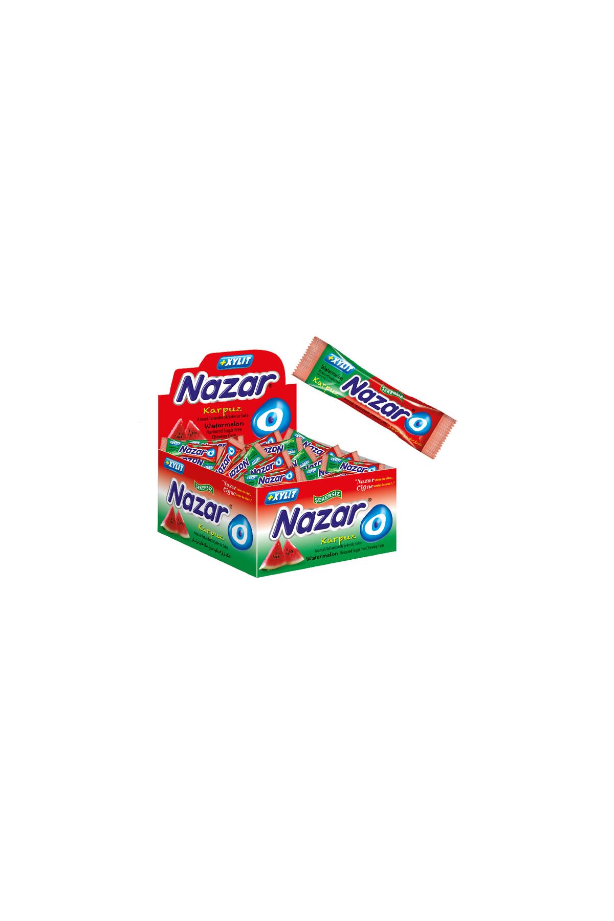 Nazar Şekersiz Sakız Karpuz Aromalı x 100 Adet