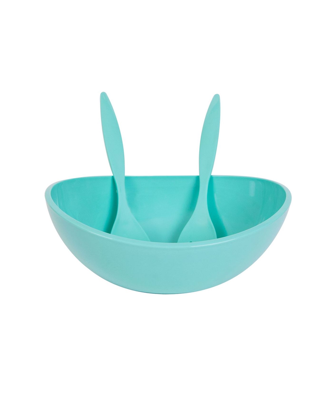 Akrilik Turkuaz Kaşıklı Salata Kasesi & Karıştırma Kabı 