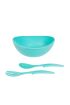 Akrilik Turkuaz Kaşıklı Salata Kasesi & Karıştırma Kabı 