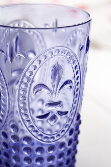 Akrilik Mavi Tekli Kısa Bardak & Su Meşrubat Kahve Yanı Bardağı 400 ml ( Cam Değildir )