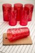 Akrilik Kırmızı 6'lı Uzun Bardak & Su Meşrubat Bardağı 750 ml ( Büyük Boy & Cam Değildir )