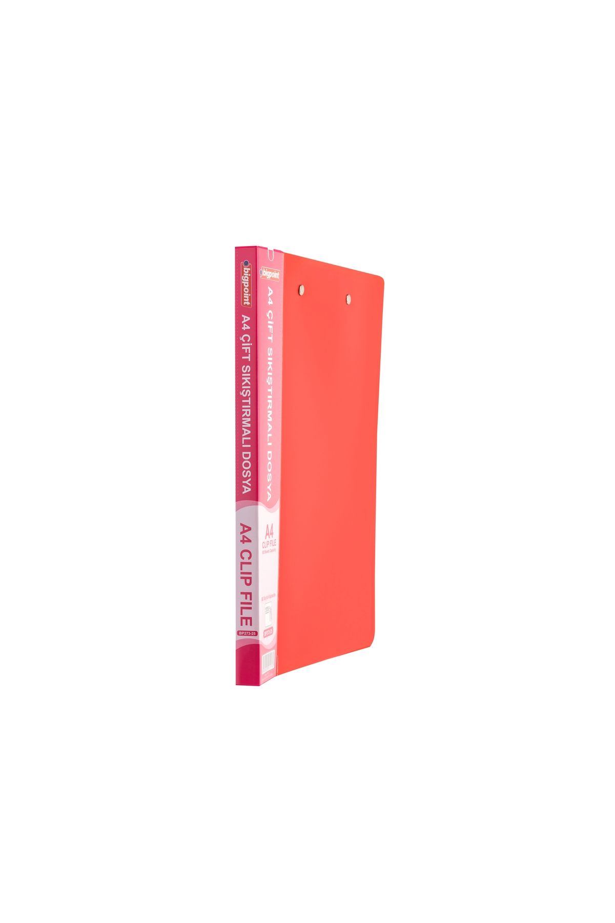 Bigpoint Çift Sıkıştırmalı Dosya A4 Mat Kırmızı