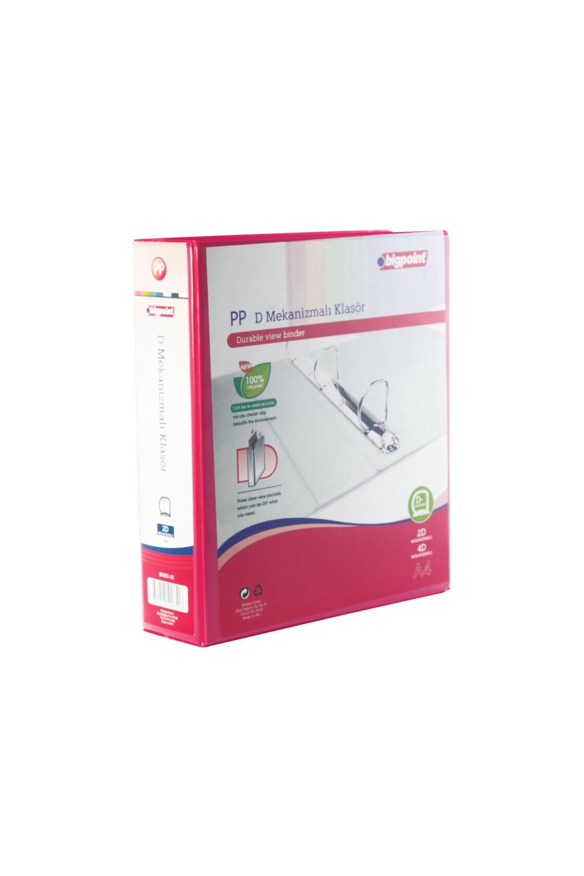 Bigpoint 2D Mekanizmalı Klasör 7 cm Açık Kırmızı