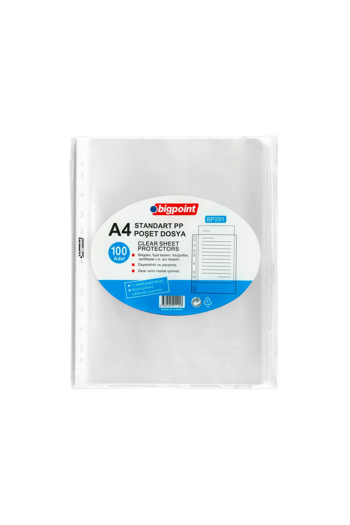 Bigpoint Poşet Dosya Standart 40 Mikron 100'lü Paket