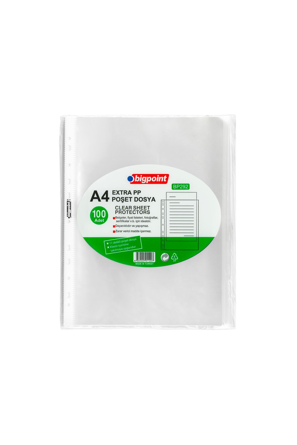 Bigpoint Poşet Dosya Extra 50 Mikron 100'lü Paket