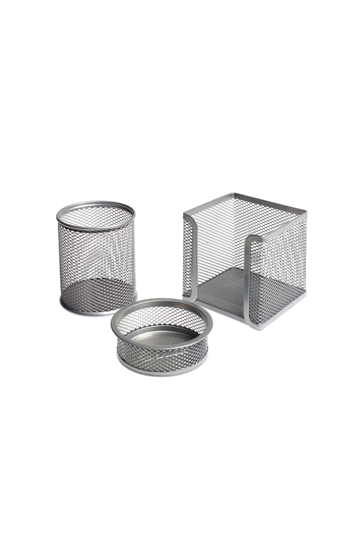 Bigpoint Metal Perfore 3'lü Set Silver