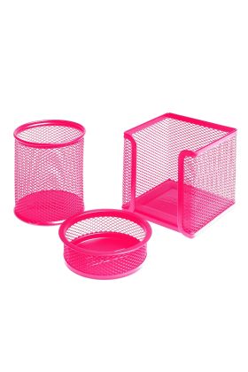 Bigpoint Metal Perfore 3'lü Set Pembe