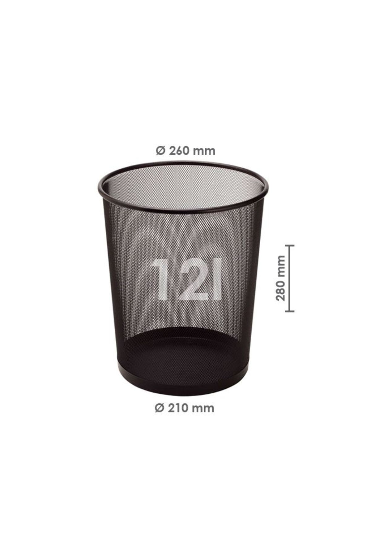 Bigpoint Metal Perfore Çöp Kovası Büyük Siyah