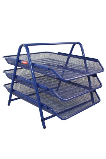 Bigpoint Metal Perfore Evrak Rafı 3'lü Mavi